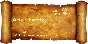 Anton Martin névjegykártya