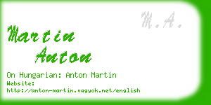martin anton business card